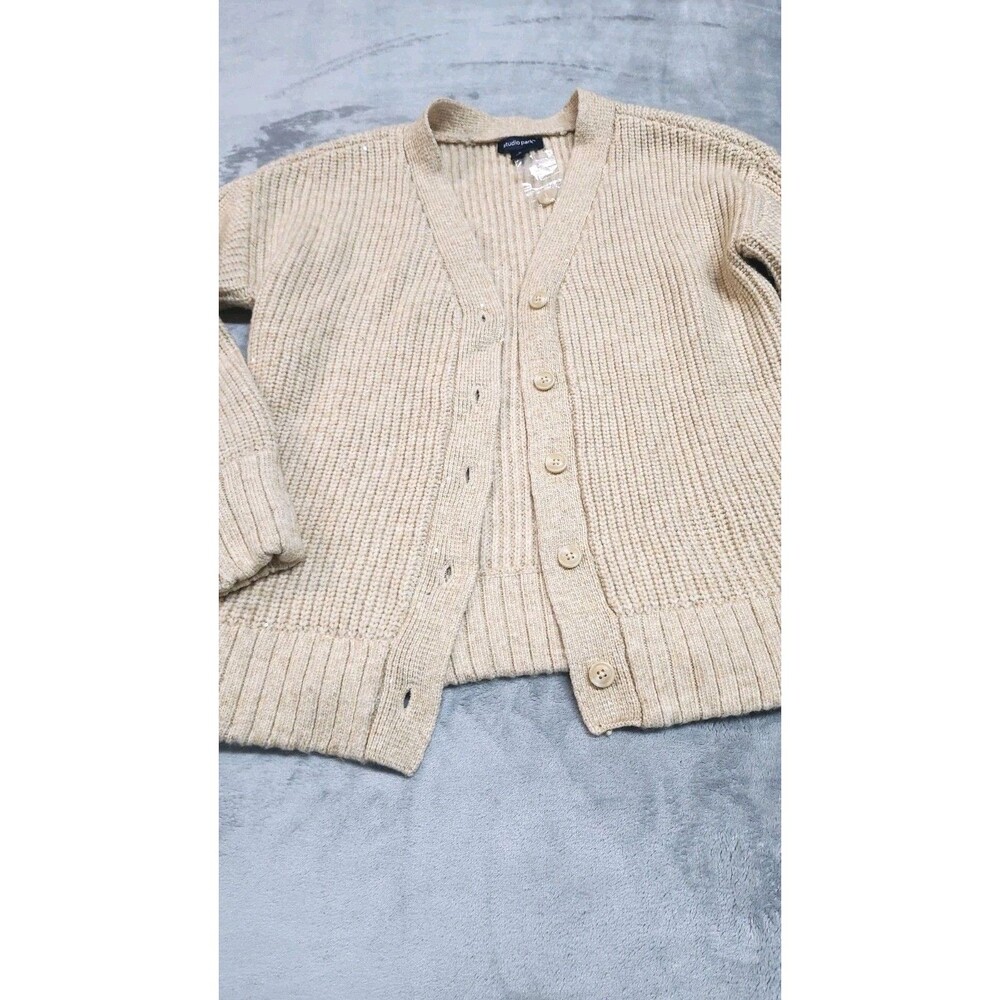 Studio‎ Park Womens Size Small Beige Button Down Cardigan Comfort Style